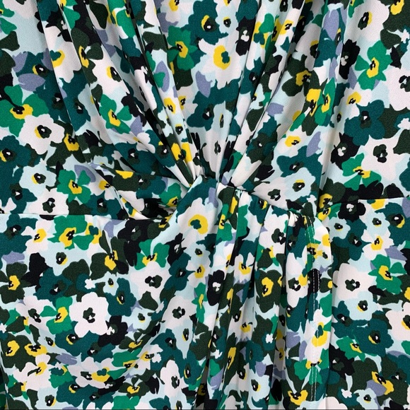 Eloquii Dress Floral Print Sleeveless Twist Tulip Skirt Green Size 28 - Picture 4 of 8